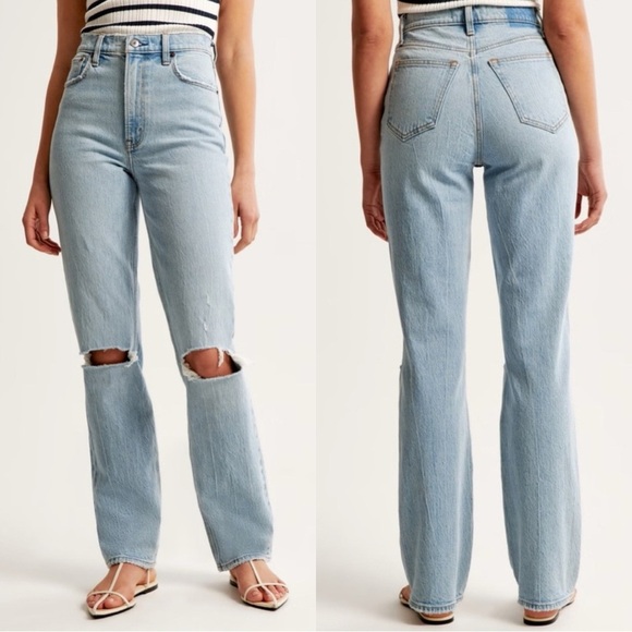 Abercrombie & Fitch Denim - Abercrombie & Fitch Light Blue Straight Leg Jeans